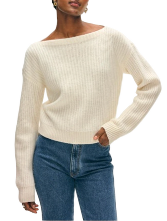 White + Warren- Cashmere Ribbed Boatneck