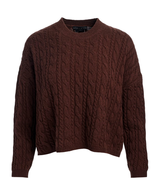 alice + olivia- Cecilie Cashmere Cableknit Pullover