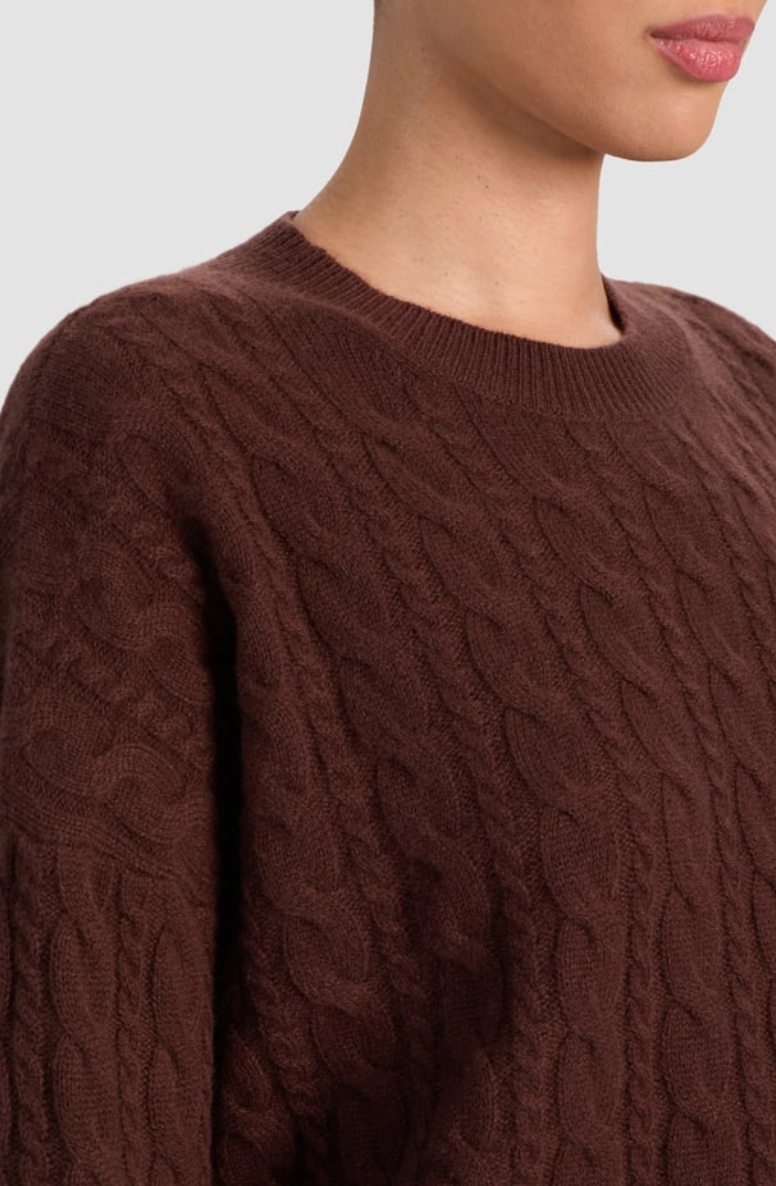 alice + olivia- Cecilie Cashmere Cableknit Pullover