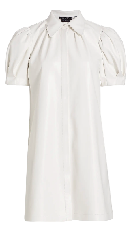 alice + olivia- Jem Faux Leather Shirtdress