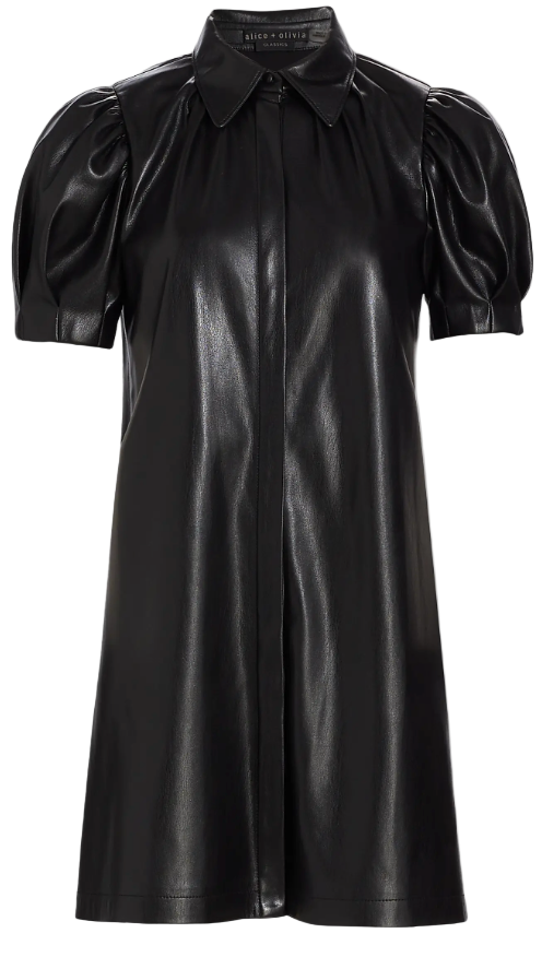 alice + olivia- Jem Faux Leather Shirtdress