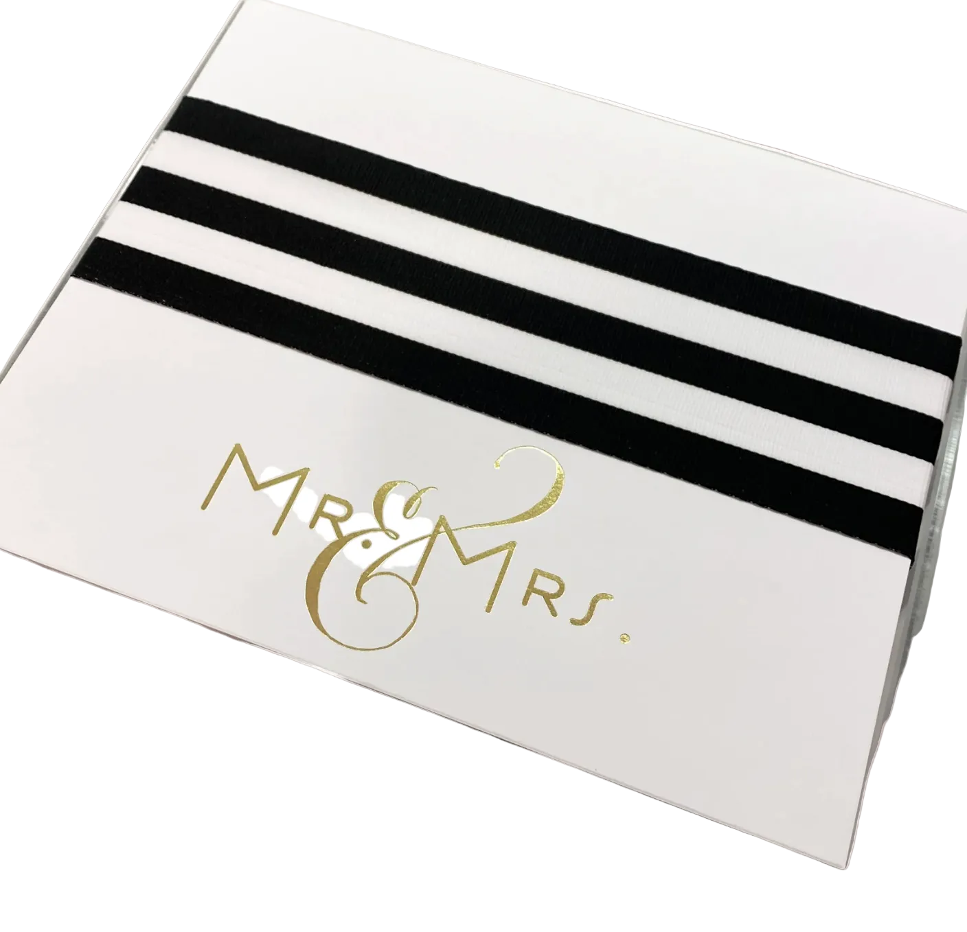 Black Ink- Large Gold Foil Mr & Mrs