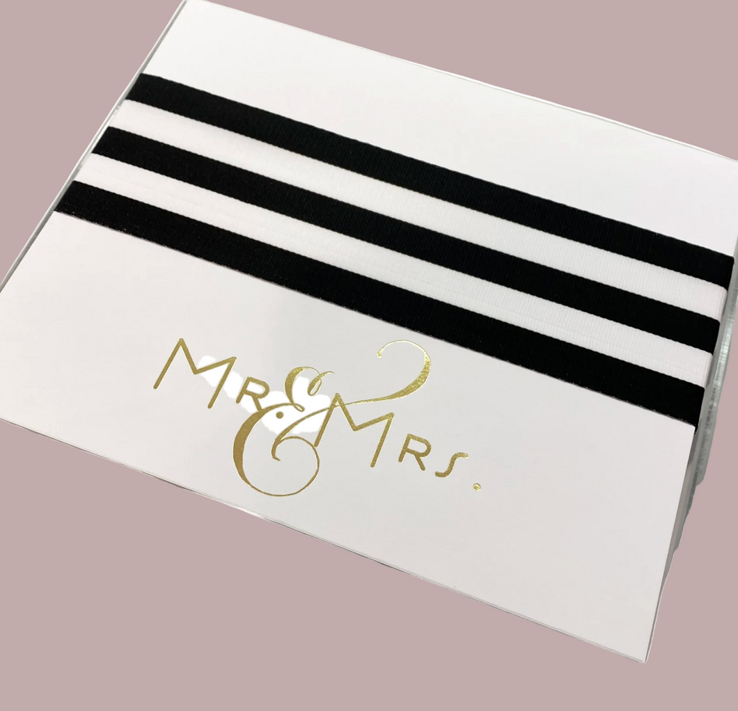 Black Ink- Large Gold Foil Mr & Mrs