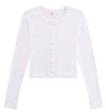 Load image into Gallery viewer, LESET- Pointelle Crop Cardigan

