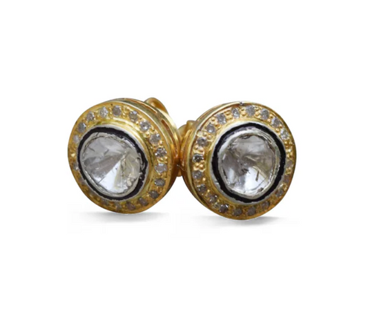S.Carter- Sliced Diamond + Pave Stud
