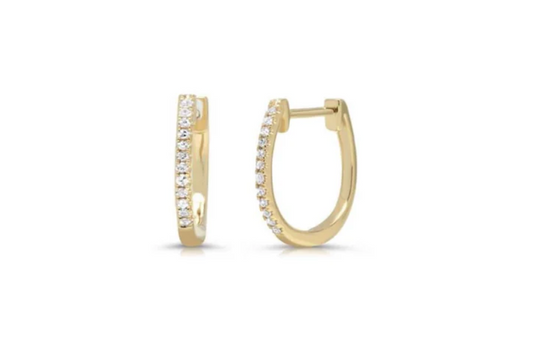S. Carter- 14k Gold Pave Huggies