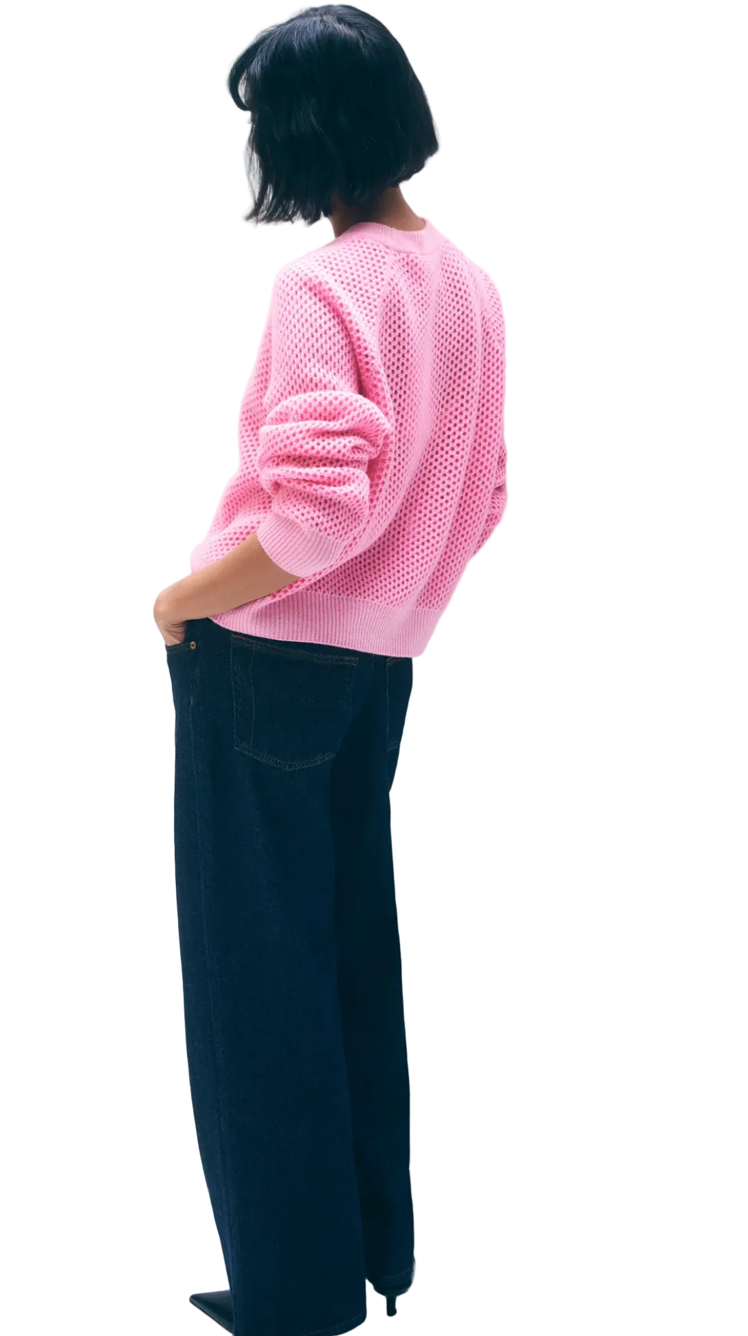 White+Warren- Cashmere Mesh Sweatshirt