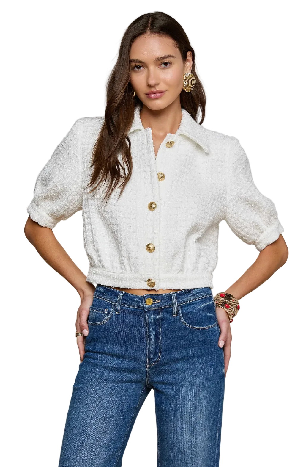 L'Agence- Cove Cropped Tweed Jacket