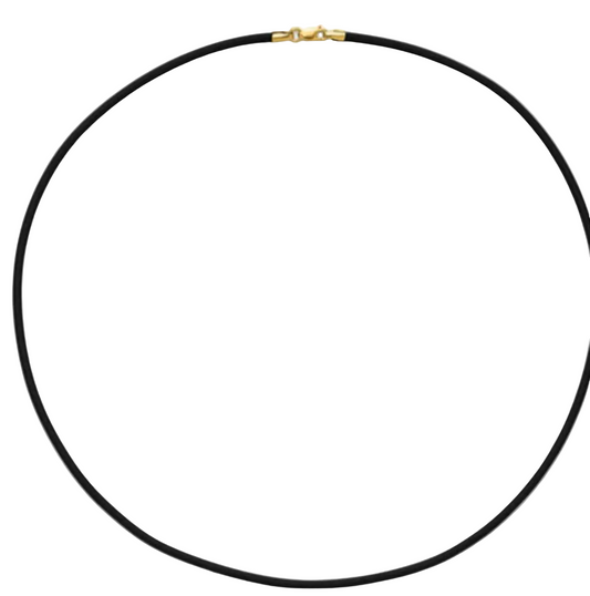 S. Carter- 14k Gold and Rubber Cord Necklace