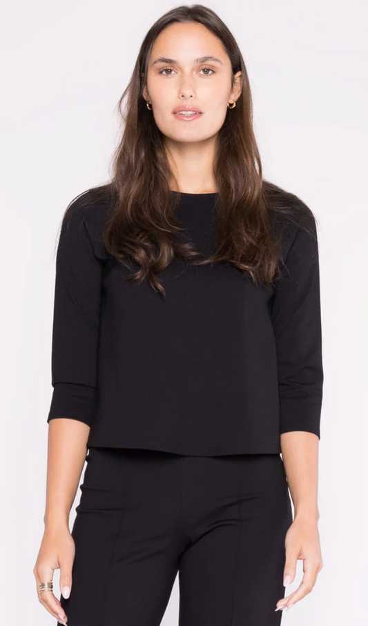 Ponte Knit 3/4 Sleeve Top