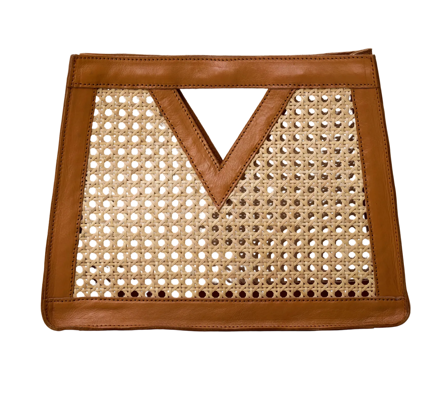 TWR- Rattan Cane Weave Triangle Handbag