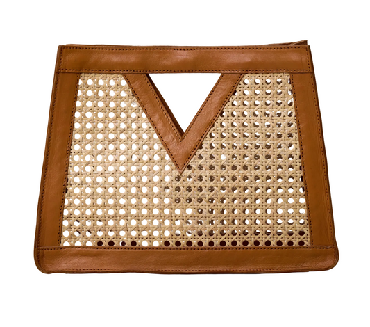 TWR- Rattan Cane Weave Triangle Handbag