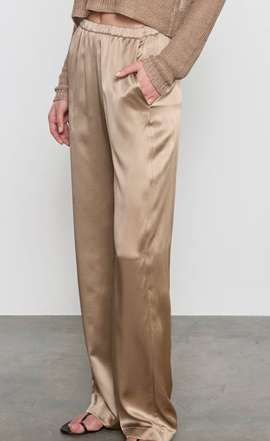 Enza Costa-Silk Satin Everywhere Pant