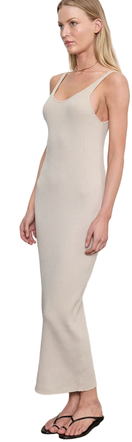 enza costa rib tank dress Silk Knit Tank Midi Dress in Black by Enza Costa