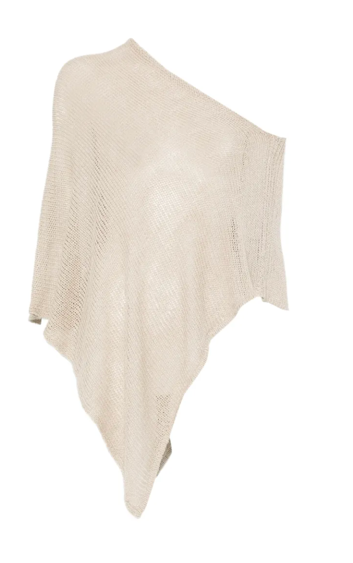 Enza Costa-Linen Open Knit Poncho