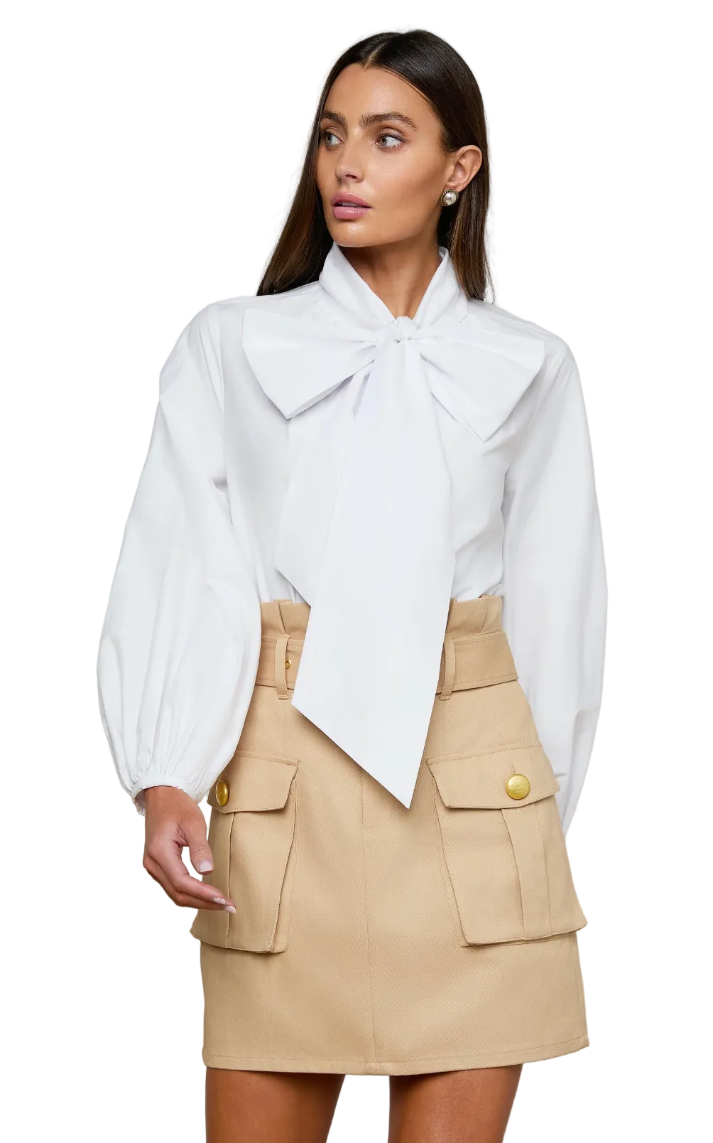 L'Agence- Deon Tie Neck Blouse