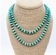 BJ- Turquoise Rondelle Bead Necklace
