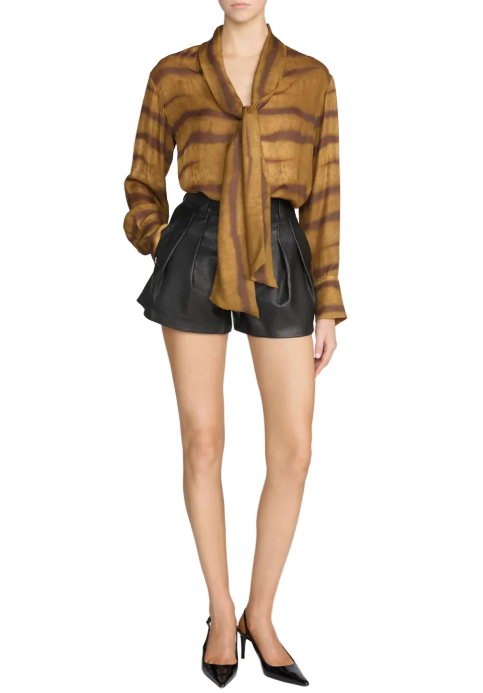 Frame- The Silk Oversized Tie Shirt