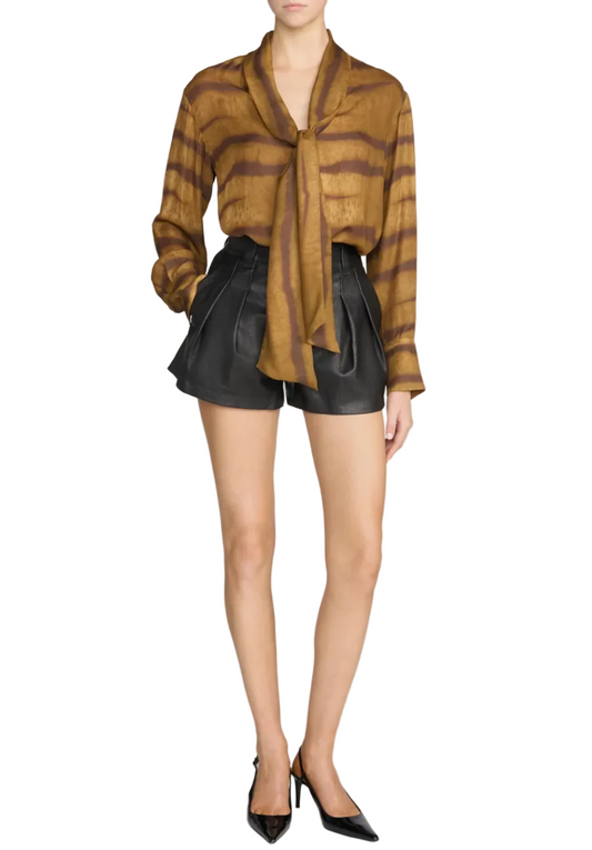 Frame- The Silk Oversized Tie Shirt