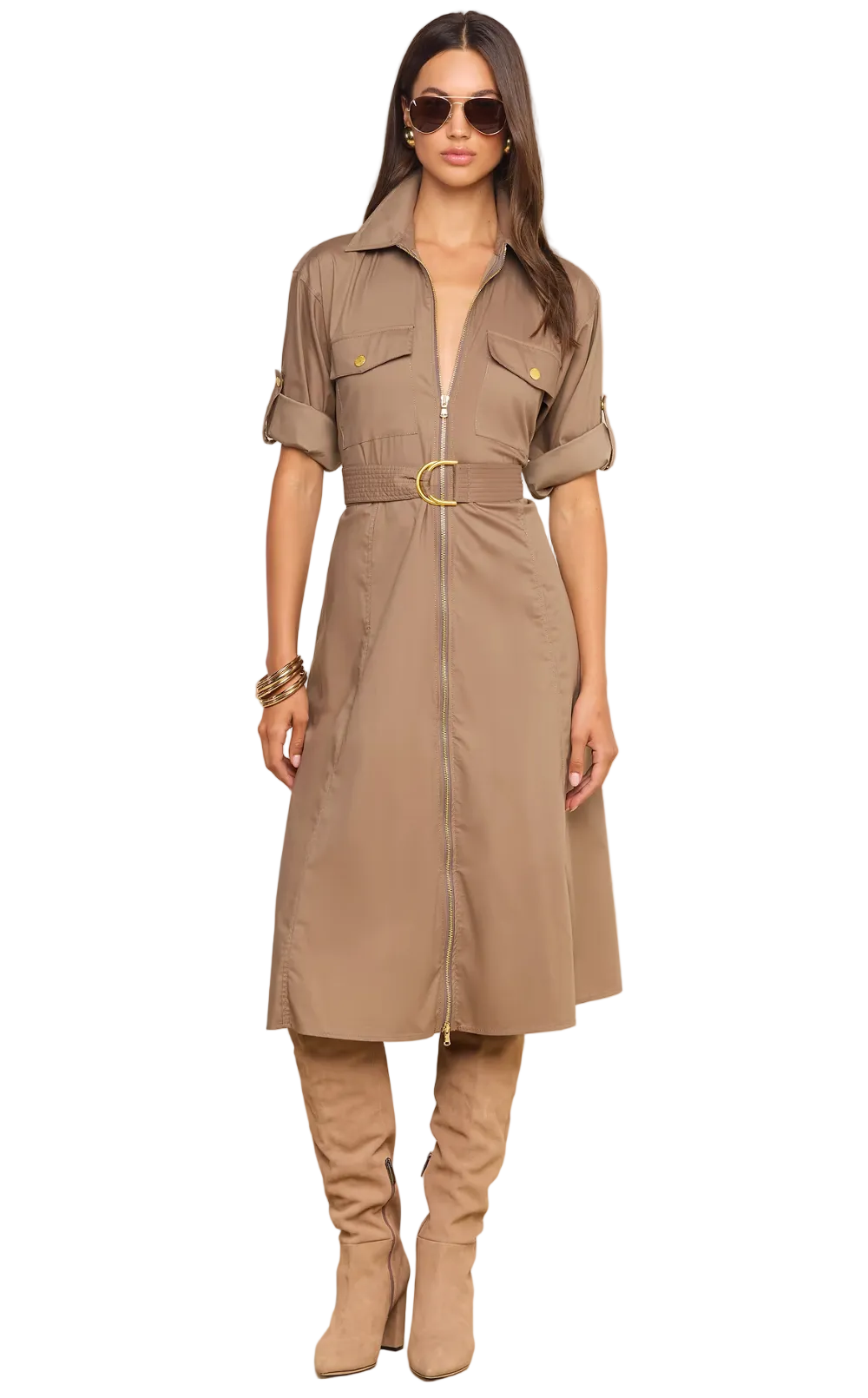 L'Agence- Callen Midi Shirt Dress