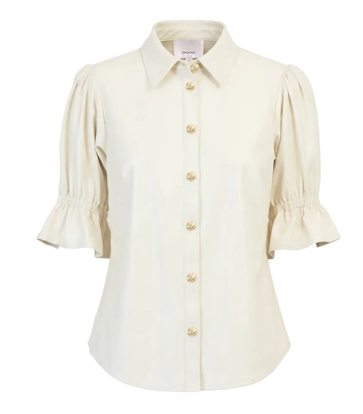 Cinq á Sept- Lite Vegan Leather Fiona Top