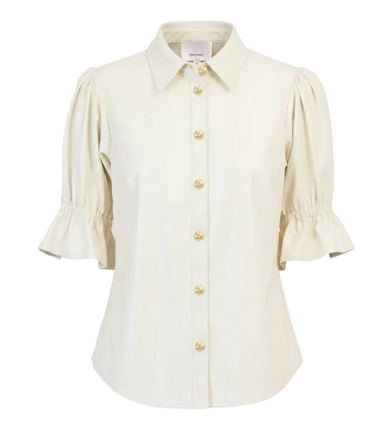 Cinq á Sept- Lite Vegan Leather Fiona Top