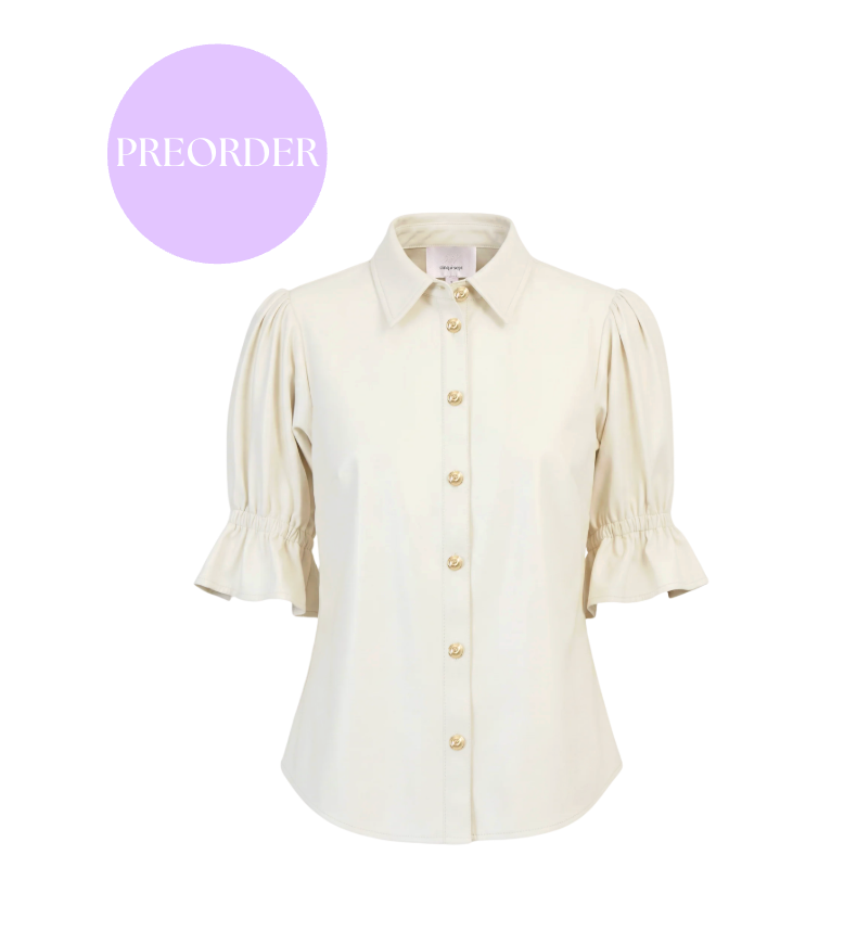 Cinq á Sept- Lite Vegan Leather Fiona Top