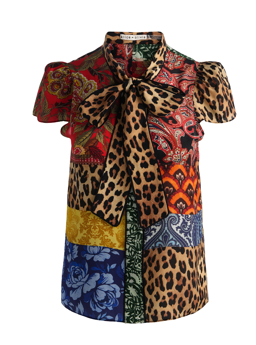 alice+olivia- Jeannie Bow Collar Button Down