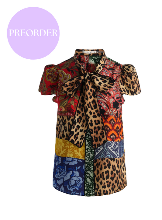 alice+olivia- Jeannie Bow Collar Button Down