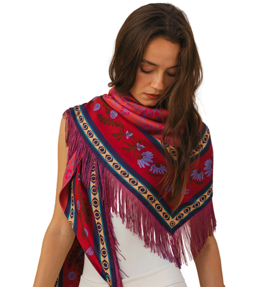 Freya- Silk Fringe Bandana