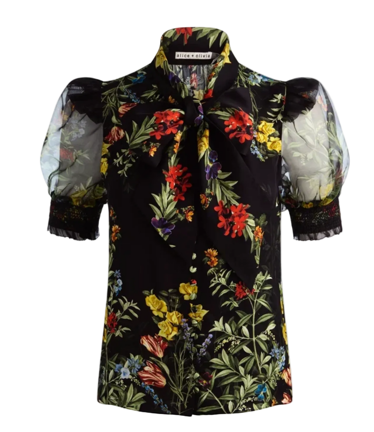 alice+olivia- Brentley Puff Sleeve Blouse