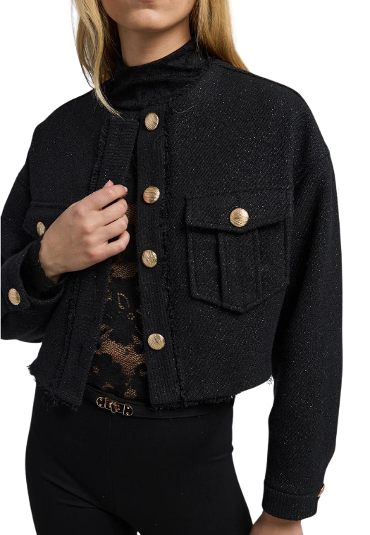Generation Love- Emille Tweed Bomber Jacket