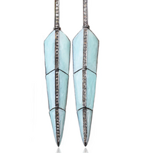 Load image into Gallery viewer, S. Carter - Small Enamel Feather Earrings
