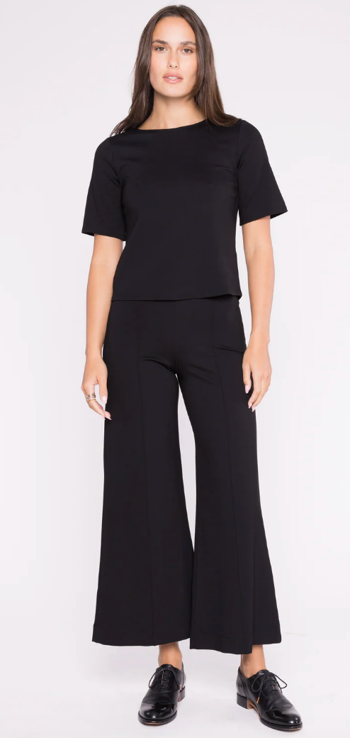 Ripley Rader- Ponte Knit Wide Leg Pant Cropped