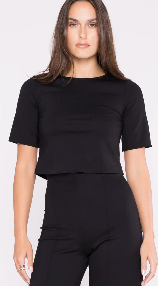 Ripley Rader- Ponte Knit Short Sleeve Top