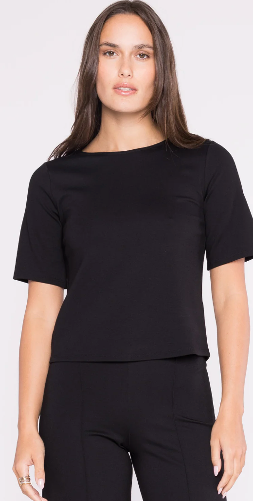 Ripley Rader- Ponte Knit Short Sleeve Top Extended