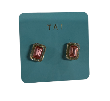 TAI - Resin Earring with Pink Glass