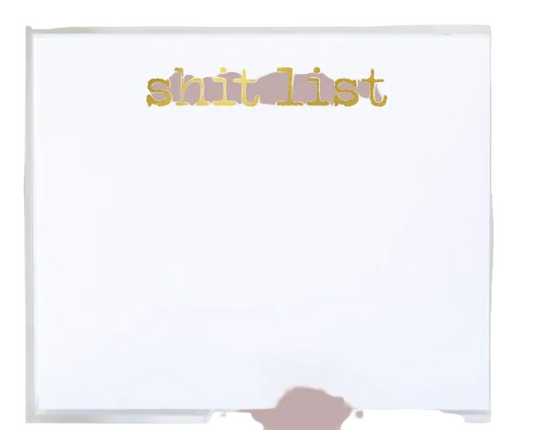 Black Ink- Large Gold Foil Shit List