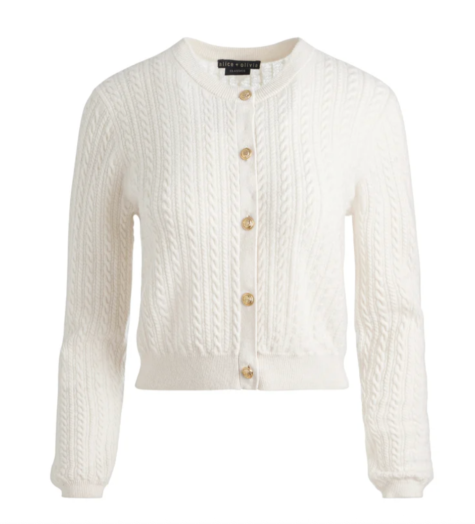 alice + olivia- Dollie Cable Cardigan