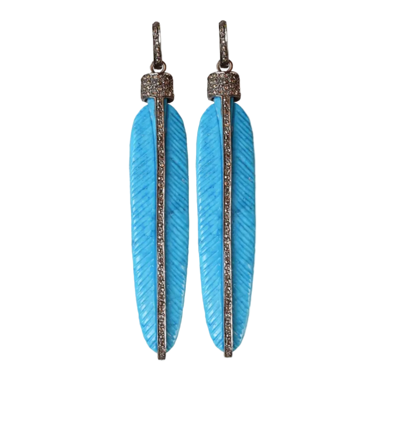 S. Carter- Carved Feather Earrings