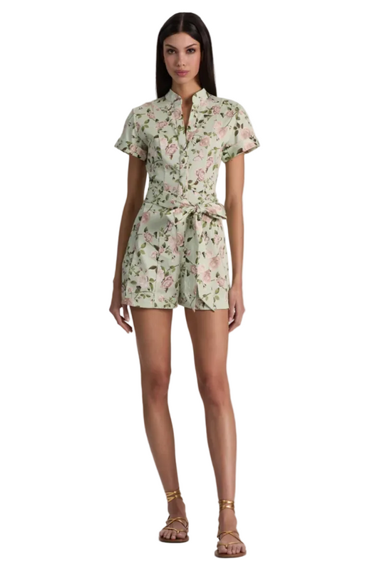 alice+olivia- Lucy Roll Sleeve Romper