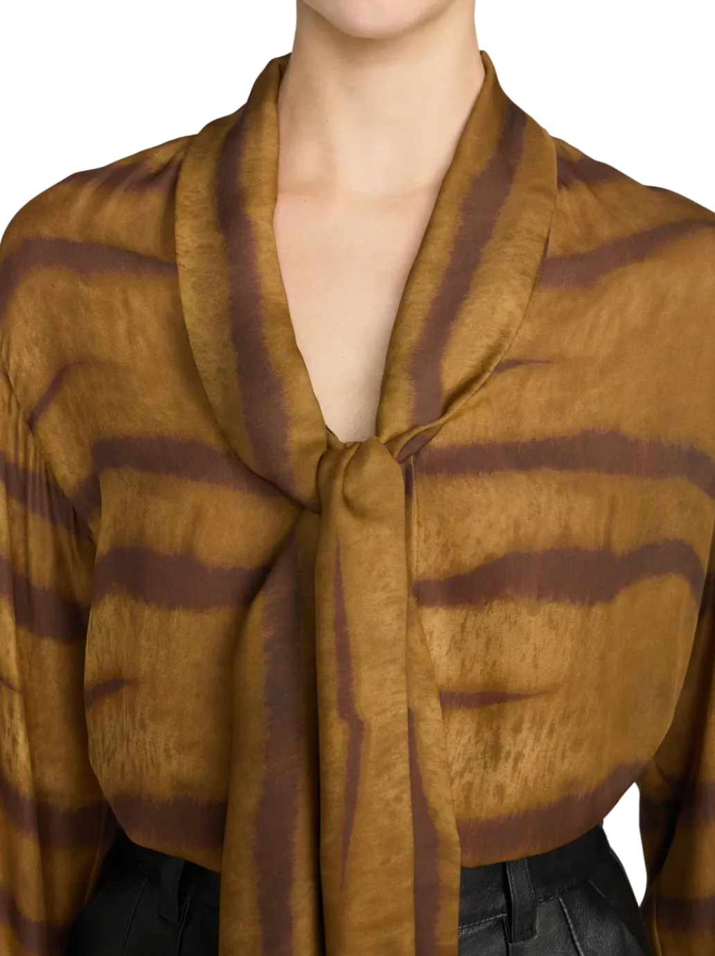 Frame- The Silk Oversized Tie Shirt