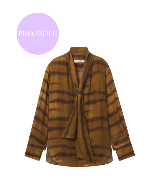 Frame- The Silk Oversized Tie Shirt