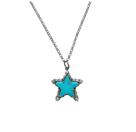 S. Carter- Silver Turquoise Star Necklace