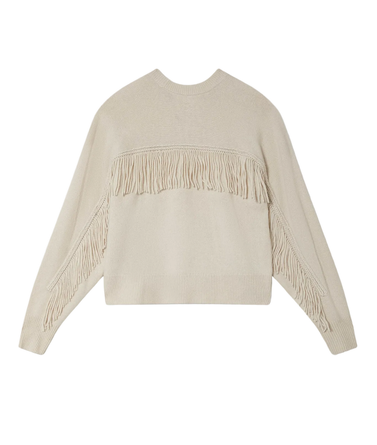 White & Warren- Cashmere Luxe Fringe Crew