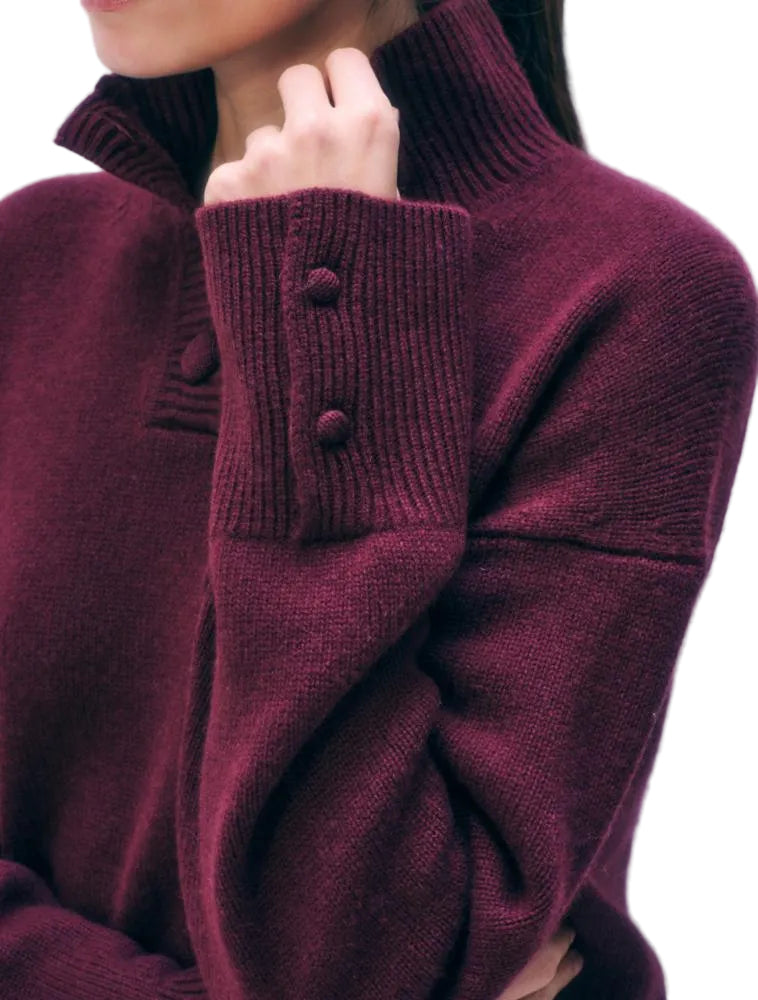 CASHMERE BLEND HIGH NECK SWEATER