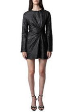 Load image into Gallery viewer, Zadig&amp;Voltaire- Rixina Long Sleeve Crinkled Leather Minidress
